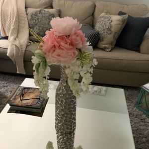 Flowers, silver vase $85